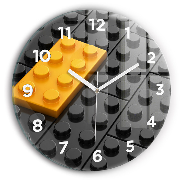 Round glass clock Toy blocks