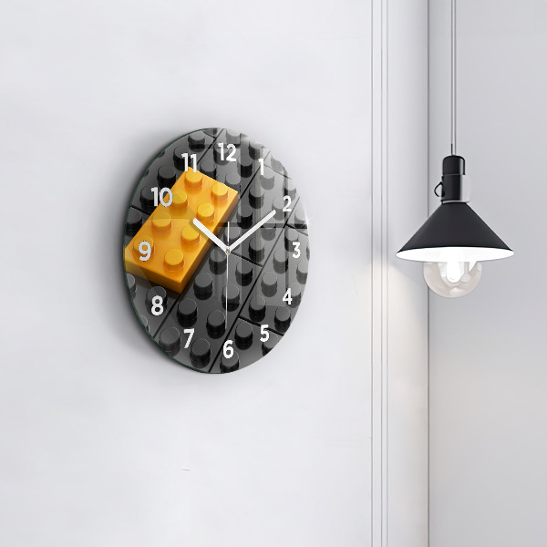 Round glass clock Toy blocks