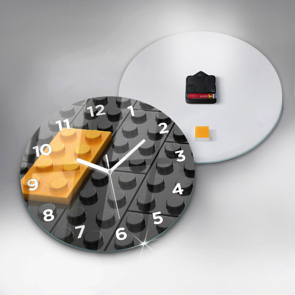 Round glass clock Toy blocks