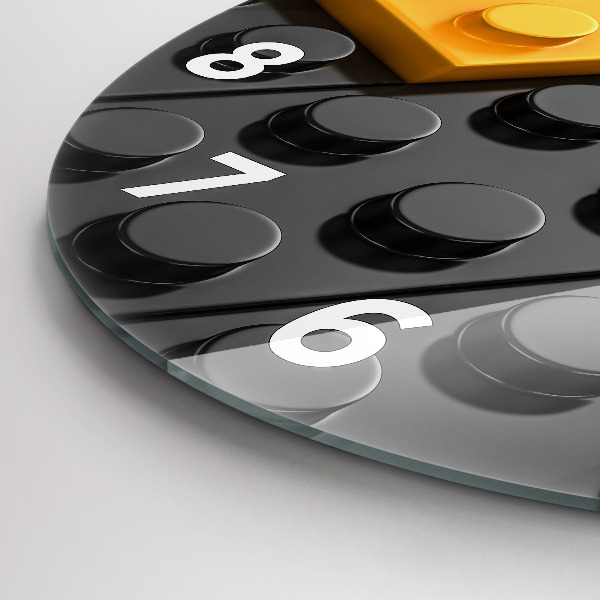 Round glass clock Toy blocks