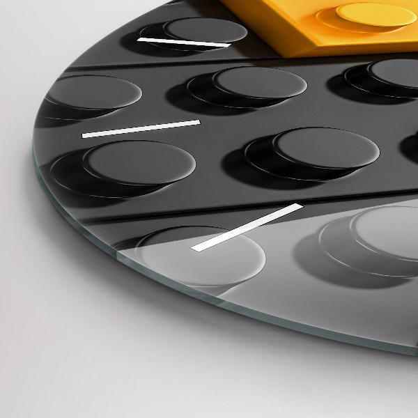 Round glass clock Toy blocks