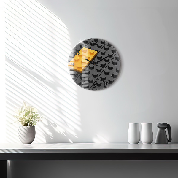 Round glass clock Toy blocks