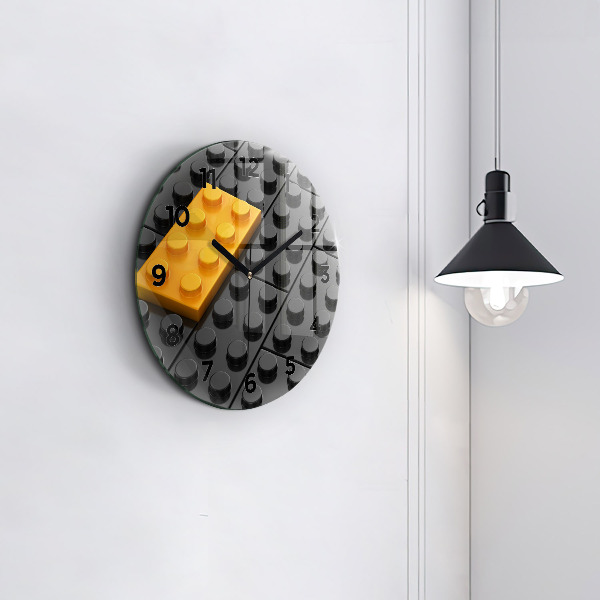 Round glass clock Toy blocks