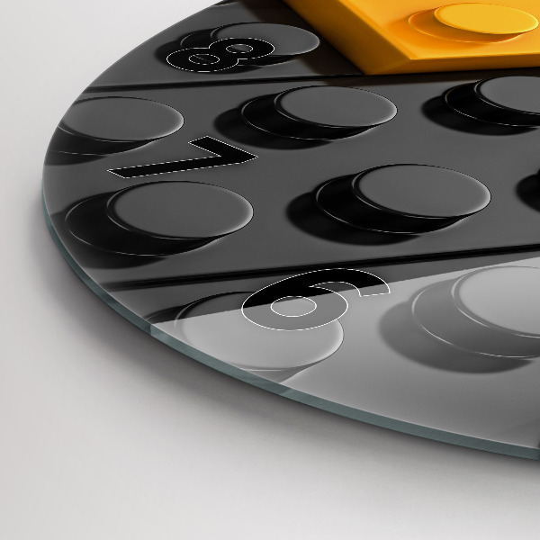 Round glass clock Toy blocks