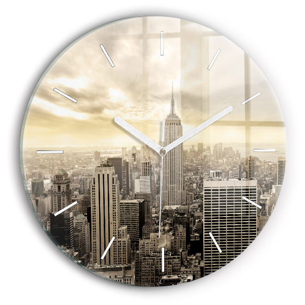 Round glass clock Skyscraper in New York