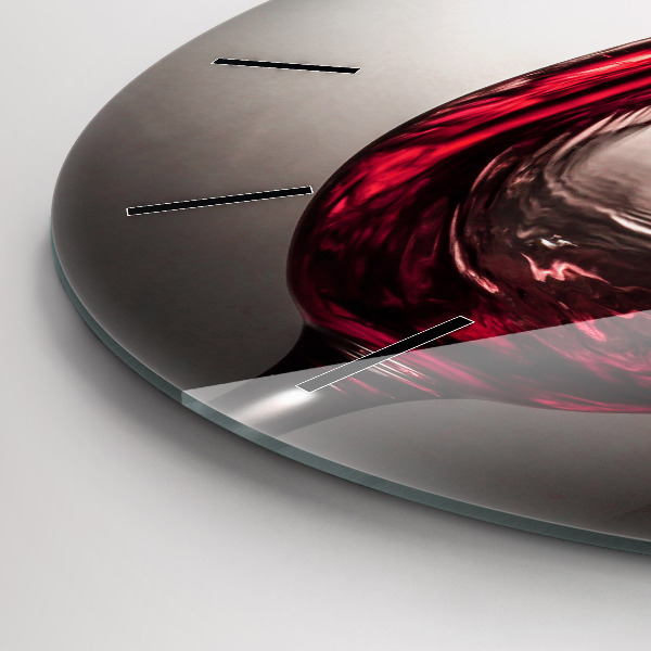 Round glass clock Glass of wine