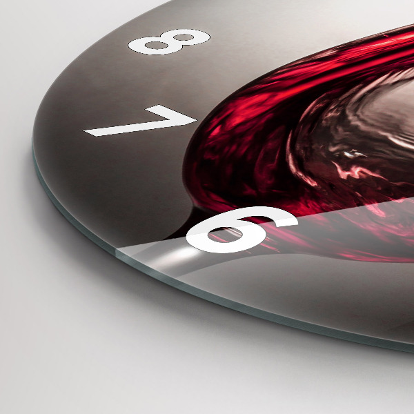 Round glass clock Glass of wine