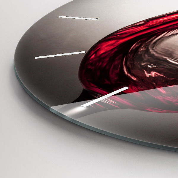 Round glass clock Glass of wine
