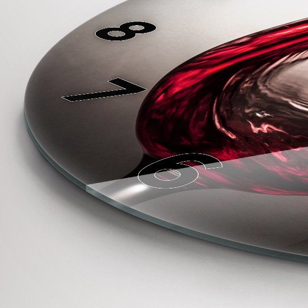 Round glass clock Glass of wine