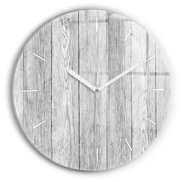 Round glass clock Wooden panels