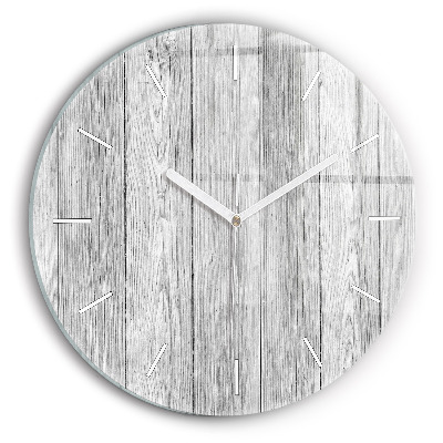 Round glass clock Wooden panels