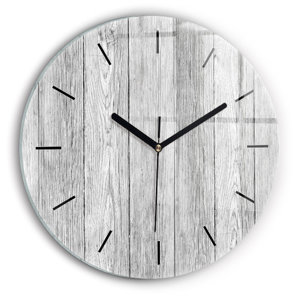 Round glass clock Wooden panels