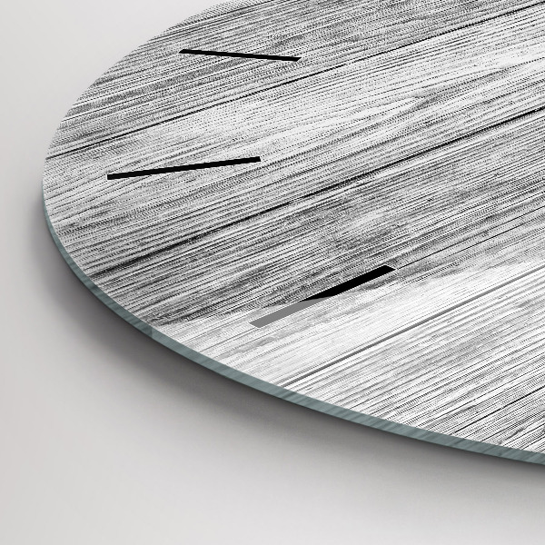 Round glass clock Wooden panels