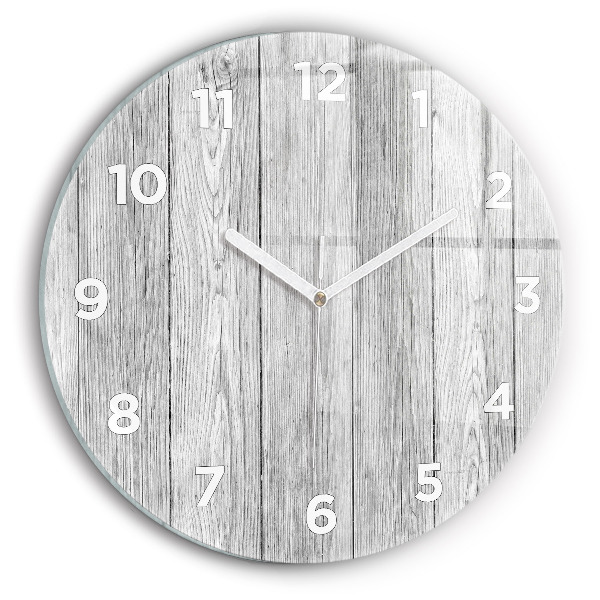 Round glass clock Wooden panels