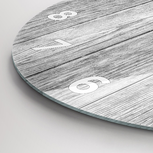 Round glass clock Wooden panels
