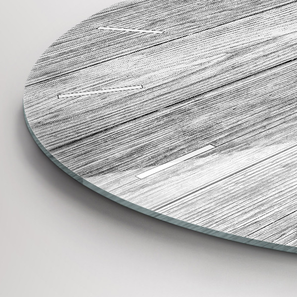 Round glass clock Wooden panels