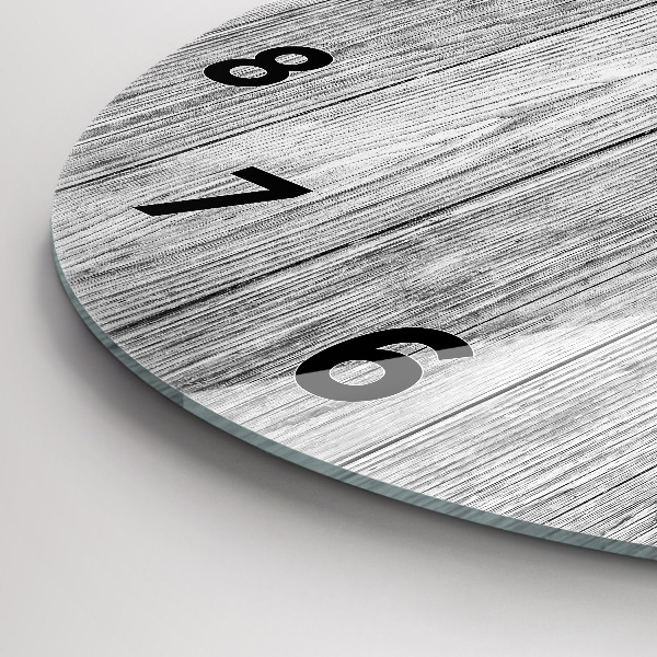 Round glass clock Wooden panels