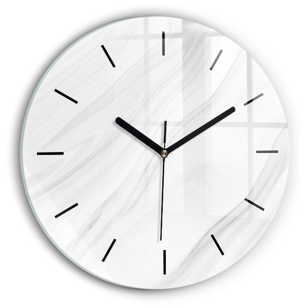 Round glass clock Decorative marble