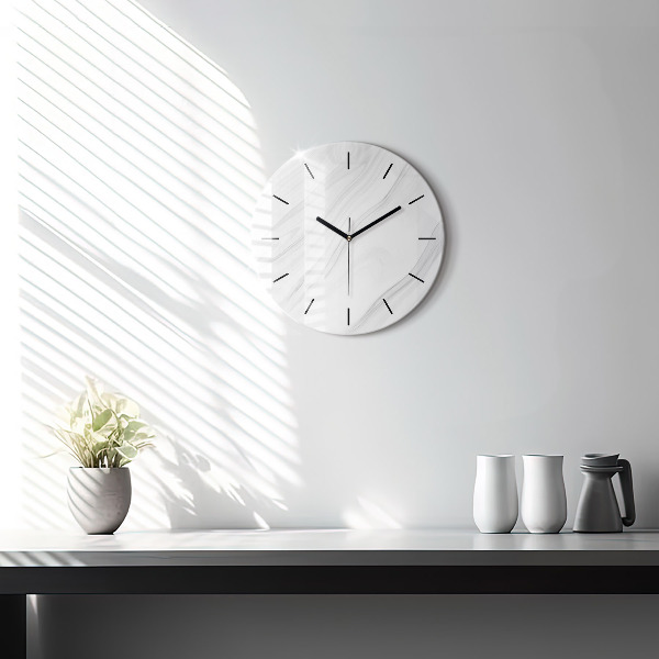 Round glass clock Decorative marble