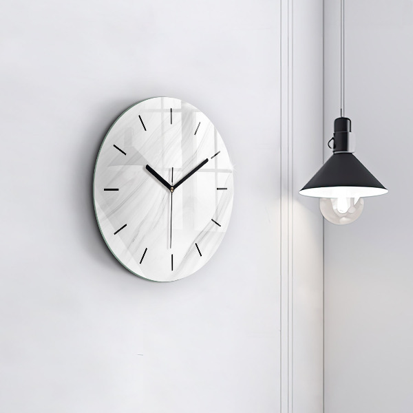 Round glass clock Decorative marble