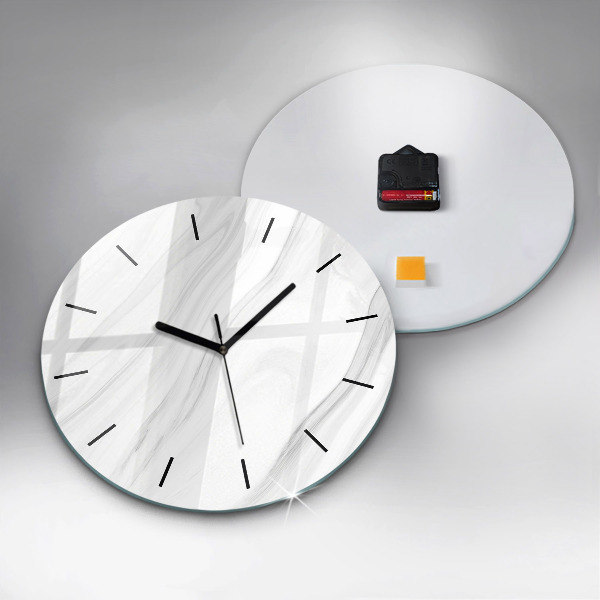 Round glass clock Decorative marble