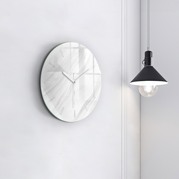 Round glass clock Decorative marble