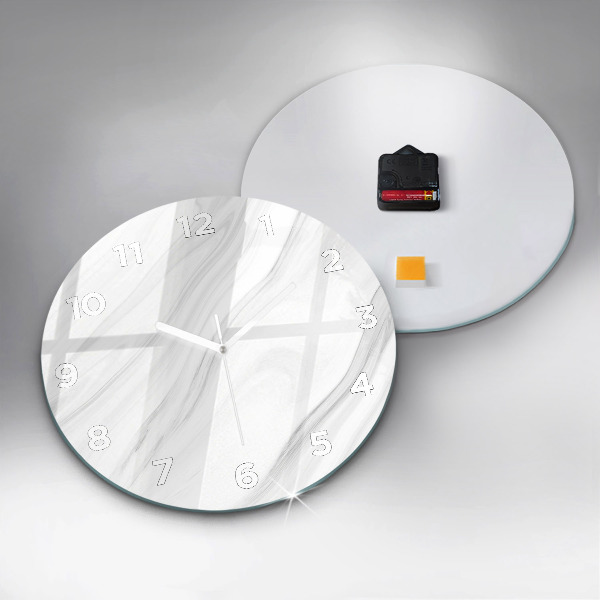 Round glass clock Decorative marble
