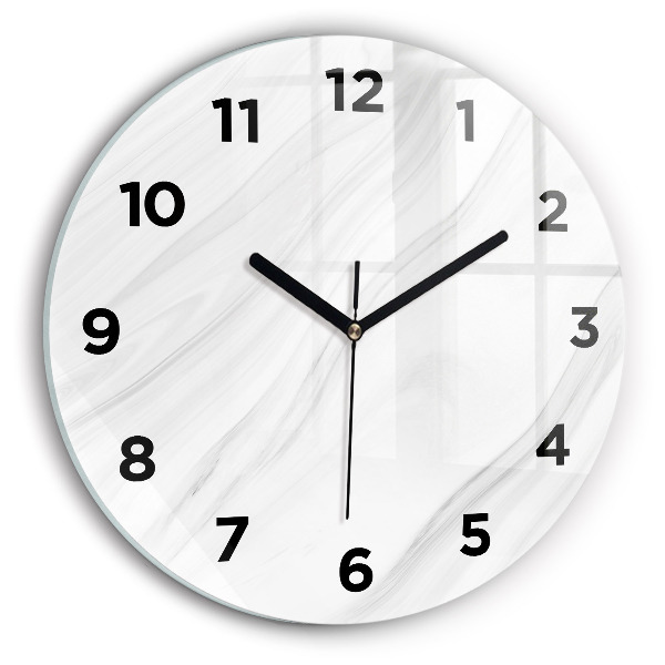 Round glass clock Decorative marble