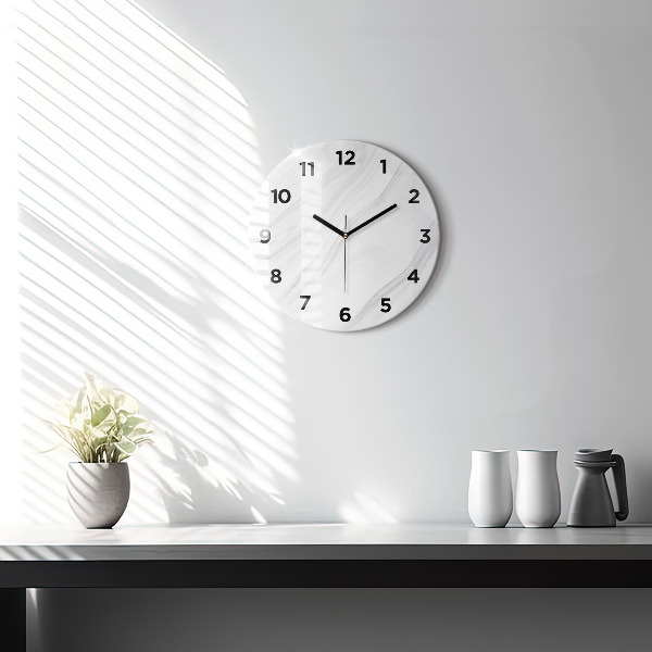 Round glass clock Decorative marble