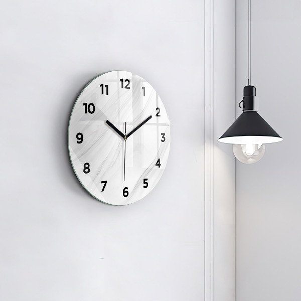 Round glass clock Decorative marble