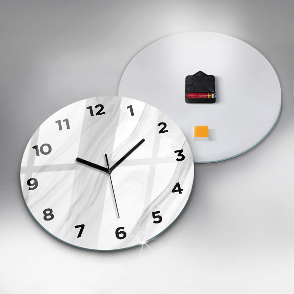 Round glass clock Decorative marble
