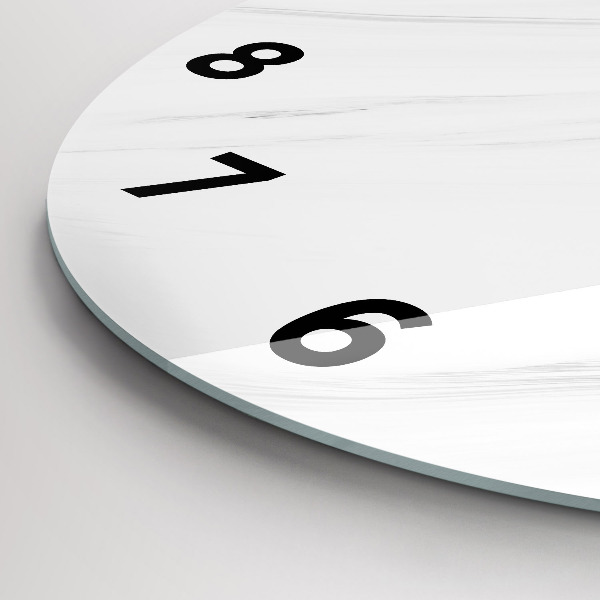 Round glass clock Decorative marble