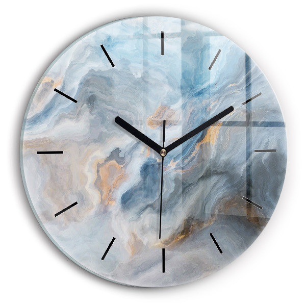 Round glass clock Marble pattern