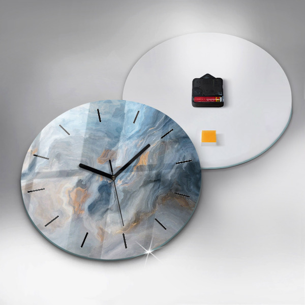 Round glass clock Marble pattern