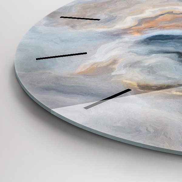 Round glass clock Marble pattern
