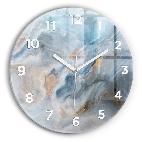 Round glass clock Marble pattern