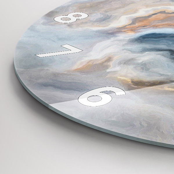 Round glass clock Marble pattern
