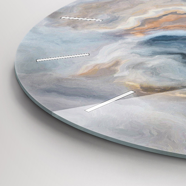 Round glass clock Marble pattern