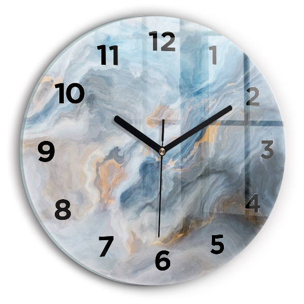 Round glass clock Marble pattern
