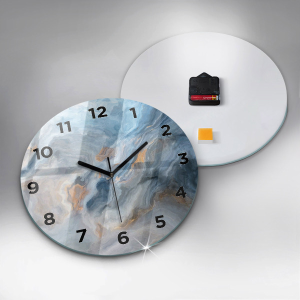Round glass clock Marble pattern
