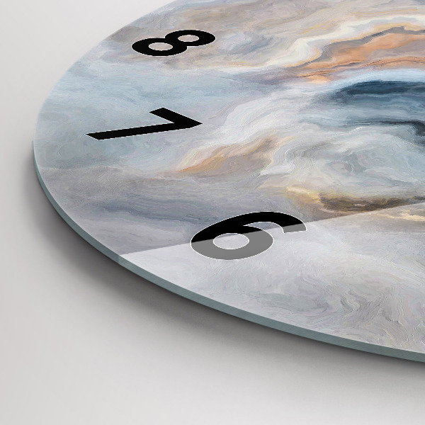 Round glass clock Marble pattern