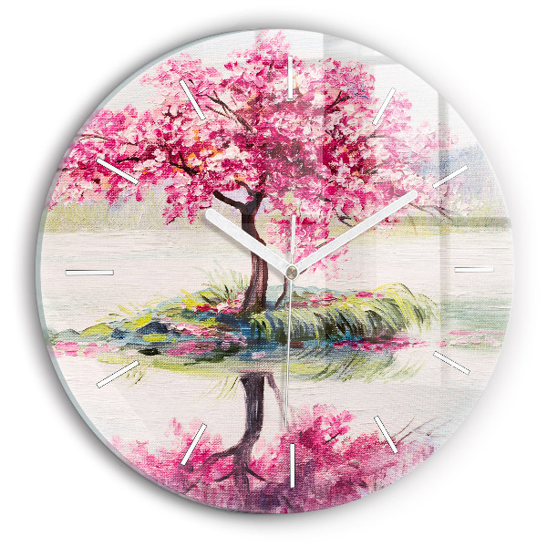 Round glass clock Tree Mosaic