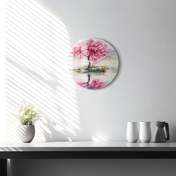 Round glass clock Tree Mosaic