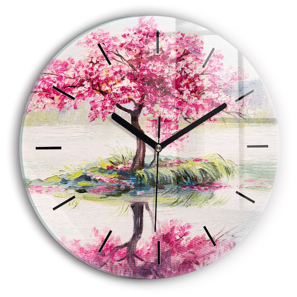 Round glass clock Tree Mosaic
