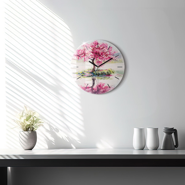 Round glass clock Tree Mosaic