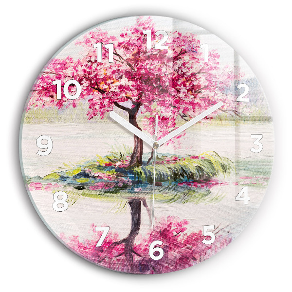 Round glass clock Tree Mosaic