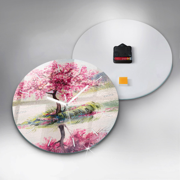 Round glass clock Tree Mosaic