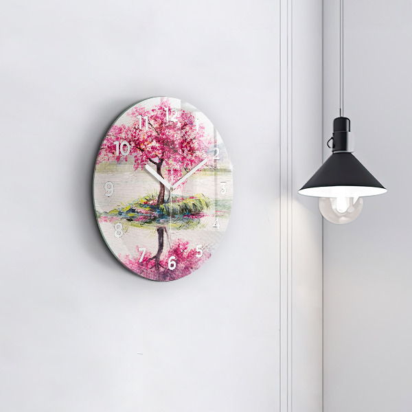 Round glass clock Tree Mosaic