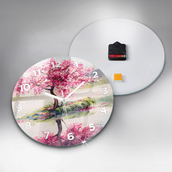 Round glass clock Tree Mosaic