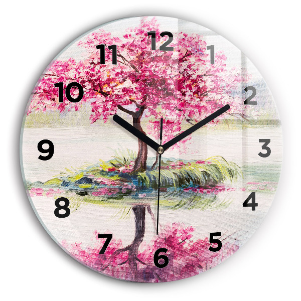 Round glass clock Tree Mosaic